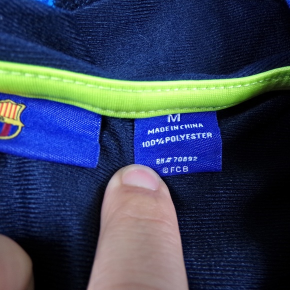FC Barcelona Hoodie Mens Size Medium Blue/Black Full Zip - Picture 10 of 11